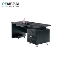 Pengpai noir Pu couverture ensemble de Table bureau en cuir bureau moderne bureau mobilier de bureau Table ordinateur