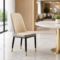 Chaise de salle à manger rembourrée certifiée BIFMA X5.4 en similicuir, vente en gros directe d'usine pour hôtels et restaurants
