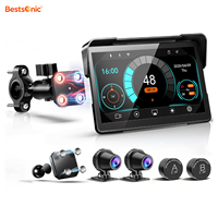 Bestsonic Reproductor Multimedia para Motocicleta de 7'' con Cámara Dual 4K, Apple Carplay Inalámbrico, Android Auto, Navegación GPS para Motocicletas