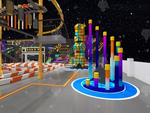 Équipement de terrain de jeu intérieur multi-niveaux - Tours, ponts et toboggans personnalisés - Product Image 2