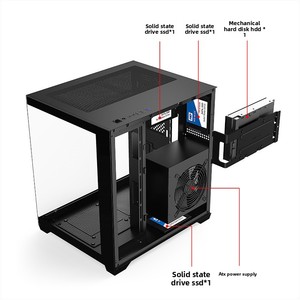 Vente directe usine Boîtier <span class=keywords><strong>PC</strong></span> de bureau Mid-Tower Mini-ITX en métal avec panneau latéral en verre pour jeux, en stock - Product Image 5