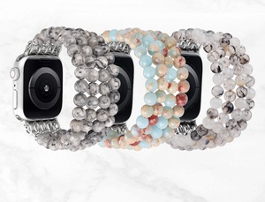 Correa <span class=keywords><strong>de</strong></span> Reloj con Cuentas, Correa Elástica <span class=keywords><strong>de</strong></span> Joyería, Brazalete para Mujer para <span class=keywords><strong>Apple</strong></span> Iwatch Series 38/40/41/42/44/45/46/49mm - Product Image 5