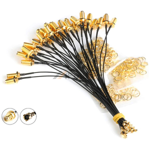 SMA <strong>to</strong> UFL U.FL HSC MHF MHF4 90 Degrees Female Male PCB Bulkhead 15CM RF 1.13 Coax Cable Antenna Adapter Assembly - Product Image 2