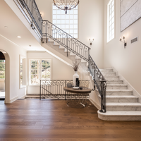 Rampe d'escalier intérieure de luxe en fer forgé, style européen, pour villas, photos incluses
