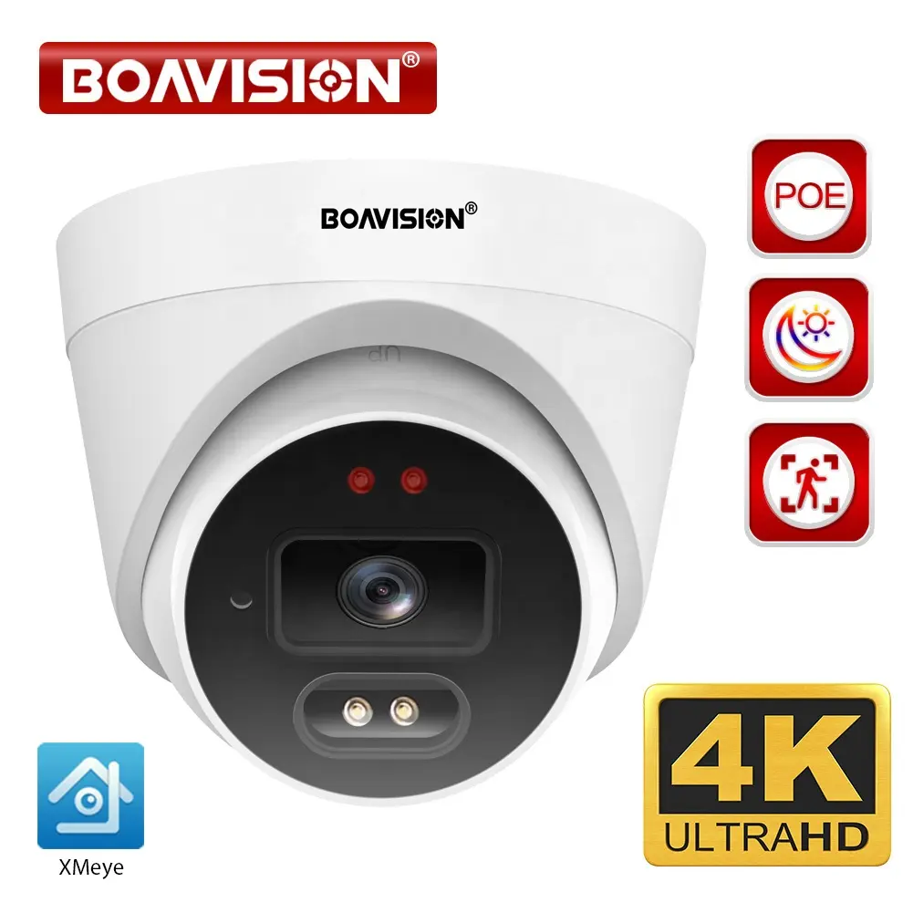 4K 8MP POE IP 카메라 울트라 HD H.265 5MP 3MP XMeye APP AI 모션 감지 실내 돔 감시 보안 IP 카메라