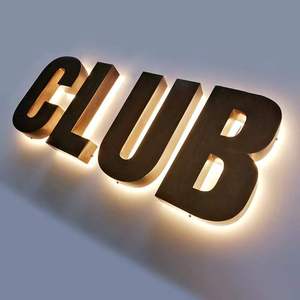 Letreros Retroiluminados Personalizados <span class=keywords><strong>de</strong></span> <span class=keywords><strong>Acero</strong></span> <span class=keywords><strong>Inoxidable</strong></span> para Negocios, Letreros 3D con Letras, Letrero LED con Logotipo, Letrero LED para Fachada <span class=keywords><strong>de</strong></span> Tienda, Letrero <span class=keywords><strong>de</strong></span> Canal LED para Exteriores - Product Image 1