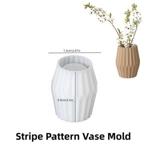 Escala geométrica & Stripe Pattern Silicone Vaso Mold para Resina, Gesso, Cerâmica Artesanato Fazendo - Product Image 3