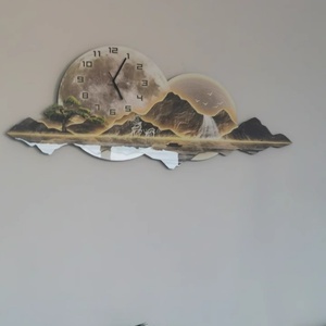 Lámpara LED de Lujo Moderna con Pintura UV para Dormitorio, Decoración de Paisaje, Arte en Hierro, Reloj de Porcelana de Cristal - Product Image 5
