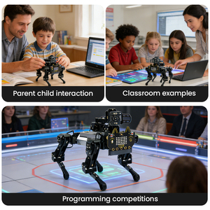 หุ่นยนต์สุนัขสี่ขา Fox:bit STEM Education ESP32 XGO-lite สำหรับนักเรียนและผู้เริ่มต้น หุ่นยนต์อัจฉริยะรูปแบบลูกสุนัข FB0004 XGO-lite Quadruped - Product Image 4
