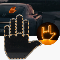 Prix d'usine, feux de conduite intérieurs de voiture à LED ambre, doigt d'honneur, accessoire pour la lunette arrière de la voiture, avec télécommande, feu de signalisation de voiture