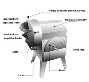 304 Stainless Steel Fruit <b>Vegetable</b> <b>Cutter</b> Slicing Dicing Cutting Integrated Machine For Catering Kitchen Processing - Product Image 3