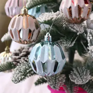 Liontin pohon Natal bintang berujung delapan, liontin berbentuk khusus elektroplating plastik warna-warni