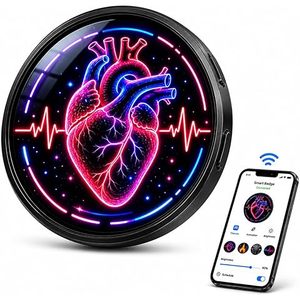 Badge numérique tendance à écran HD de 1,8 pouce, open source, API ouverte, rechargeable, avec téléchargement Bluetooth, en forme de pendentif - Product Image 1