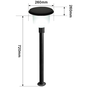 Lámpara Solar LED para Camino de Jardín, Luz Blanca Cálida, Panel Solar Monocristalino ABS, Batería LiFePo4 de 4000mAh, Impermeable IP65, Ángulo de Haz de 360° - Product Image 6