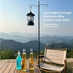 ขาตั้งไฟแคมป์ปิ้งแบบพับได้ อลูมิเนียมอัลลอยด์น้ำหนักเบาพิเศษ แบบพกพา ใช้ได้ 2 รูปแบบ ทั้งแบบหนีบโต๊ะและแบบเสียบปักพื้น สำหรับกิจกรรมกลางแจ้ง ปิกนิก - Product Image 1