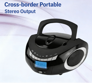 Reproductor de CD Portátil con Bluetooth, Radio FM, USB, Tarjeta TF, Altavoces Estéreo Dobles, Carga Superior, Recargable, AUX, para el Hogar, Viajes y Aprendizaje - Product Image 2