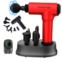 Pistola de Masaje Corporal Eléctrica Vibatrion con 10 Cabezales, 4 Velocidades, Batería de 2000 mAh, Logotipo Personalizado, Uso en Automóviles, Hoteles y Autocaravanas