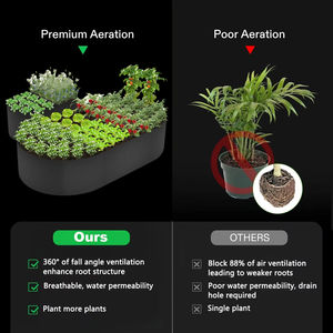 Jardinera Elevada Ovalada de 75x150x30cm, Bolsa de Cultivo Grande de Tela para Plantas de Exterior, Bolsa de Cultivo de Hierbas y Vegetales No Tejida - Product Image 6