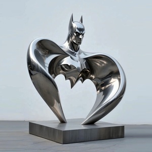 Scultura in Metallo di <span class=keywords><strong>Batman</strong></span> Personalizzata di Grandi Dimensioni per Esterni, Arte Moderna in Acciaio Inossidabile 304 Lucidato a Specchio - Product Image 3