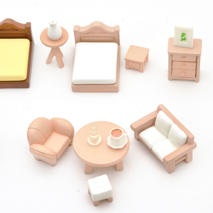 Juguetes de simulación para preescolares: Muebles de casa de muñecas en miniatura de madera, resina y plástico, color rosa, DIY - Product Image 2