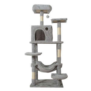 Árbol para Gatos Premium de 140 CM con Múltiples Niveles, Plataformas, Postes Rascadores de Sisal, Peluche Corto, Fácil de Limpiar, Mueble para Gatos de Interior - Product Image 1