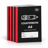 Carnet de comptabilité A4 personnalisé et durable avec reliure parfaite et reliure à bande, 96 feuilles épaisses lignées pour étudiants, prix d'usine