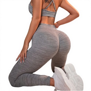 Leggings de sport sans couture respirants pour femme, taille haute, effet push-up, dos en V, pantalon de gym, finition délavée, extensible, pour le yoga - Product Image 3