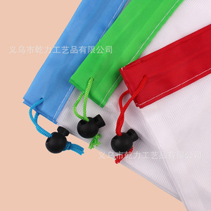 Sacs en filet réutilisables avec cordon de serrage pour fruits et légumes, lot de 3+6+3, en polyester coloré - Product Image 4