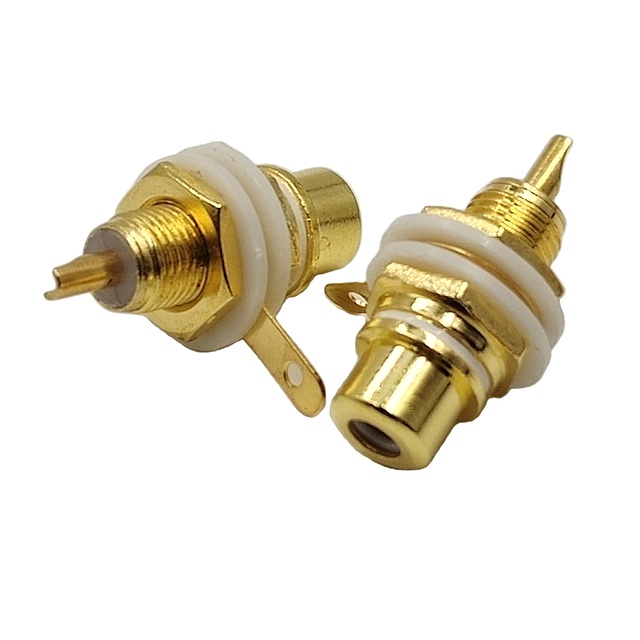 Female Jack Rca Av Socket Pcb Panel Mount White Audio Video Jack Single Rca Connector Socket Rca Socket Female