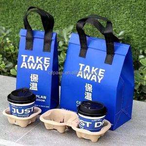 Bolsa de transporte personalizada al por mayor, no tejida, con aislamiento de papel de aluminio, reciclable, apta para alimentos, para pan y sándwiches, para supermercado, con asa larga - Product Image 3