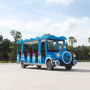 Electric <b>Train</b> 14 Seat Blue <b>Outdoor</b> Sightseeing Vehicle For Public Playground - Product Image 3