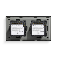 TAWOIA-Interruptor táctil inteligente para el hogar, Panel de cristal doble de 157mm, 8 entradas, compatible con Tuya, No Neutral, Wifi, 4 entradas, interruptor doble para la UE