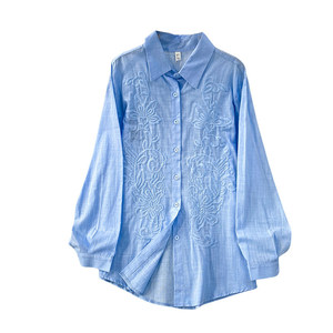 Cárdigan informal bordado para mujer, estilo holgado, para primavera y otoño, con mangas largas y protección solar - Product Image 5