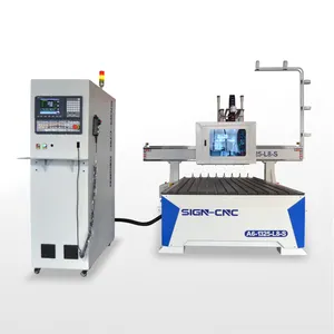 Çok işlem ahşap yönlendirici A6-1325-L8-S yüksek hızlı kesme oyma ahşap kapı tasarım için testere ile CNC ahşap yönlendirici makinesi