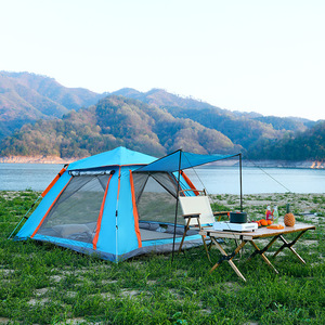 Carpa de Camping para Exteriores, Portátil, Totalmente Automática, de Apertura Rápida, con Toldo, Equipada con Tela Oxford para 4 Personas - Product Image 5
