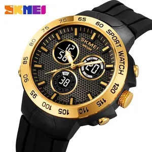 Skmei 2106 fancy odm men digital watch best Silicone strap water resist double display sports watch manufacturer