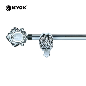 Estilo <span class=keywords><strong>de</strong></span> moda ventana cortina tubo hoja en forma <span class=keywords><strong>de</strong></span> cobre techo <span class=keywords><strong>remates</strong></span> anti latón cortina poste soportes para decoración <span class=keywords><strong>de</strong></span> interiores - Product Image 2