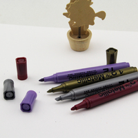 Marqueur de peinture en plastique OEM, logo personnalisé, commande en gros acceptée, 12 couleurs, format mini