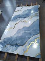 Panneaux muraux en PVC imitation marbre, effet pierre, modernes et minimalistes, plaqués UV haute brillance, résistants au feu et imperméables – Vente chaude