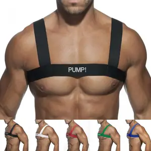 Suspensórios de ombro masculinos, suspensórios musculares de peito, tendência de festa, alças de ombro elásticas sexy embelezadas com especiarias