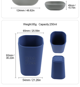 Assiette pour bébé Vaisselle en silicone Ensemble d'assiettes pour tasse pour bébé Nom <span class=keywords><strong>personnalisé</strong></span> Ensemble d'alimentation pour enfants - Product Image 5
