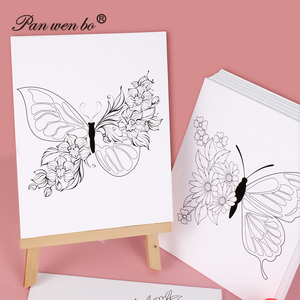 Panwenbo 12 gói 8x10 inch trước khi vẽ bướm hoa vải pre-in canvases cho bức tranh cho SIP và sơn bên - Product Image 6