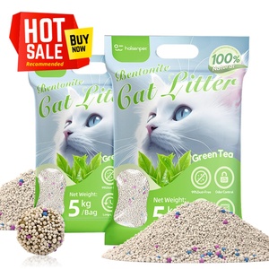 Arena para Gatos de Bentonita Aglomerante con Té Verde 100% Natural, Desodorizante, OEM ODM, Muestras Gratis, Venta Caliente - Product Image 1