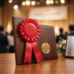 Ruban de rosette de récompense <span class=keywords><strong>en</strong></span> <span class=keywords><strong>satin</strong></span> avec panneau central vierge pour cérémonie et exposition - Product Image 5
