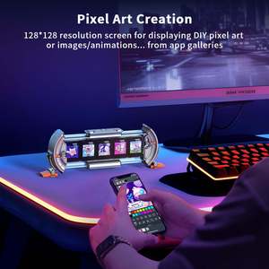 Pantalla <span class=keywords><strong>Pixel</strong></span> Cyberpunk Times Gate, Reloj con Pantalla LED Simulada, Panel IPS de 5 Pulgadas, Torre de Escritorio Inteligente RGB - Product Image 3