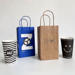 Custom Printed Logo Offset Printing Eco-Friendly Disposable Recyclable Biodegradable Kraft Paper <b>Bags</b> Customized Size Restaurant - Product Image 6