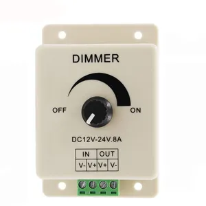 LED Dimmer DC 12V 24V 8A Adjustable Brightness Controller Switch Lamp Bulb Strip Driver Single Color Light Power Supply