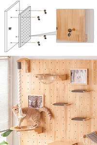 Oferta Exclusiva Personalizada Todo en Uno de Árbol para Gatos 3D Montado en la Pared con Múltiples Niveles y Estructura de Soporte Estable - Product Image 6