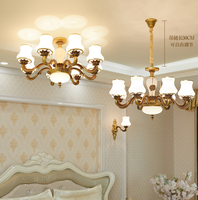 Lustre LED de luxe européen pour salon, style rétro américain, idéal pour restaurant, chambre, villa, hôtel, magasin de vêtements, café