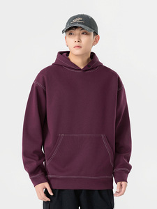 Sudadera con Capucha Estilo Americano, Antiarrugas, Manga Raglán, con Bolsillo, para Hombre, Otoño Invierno, Marca de Moda, Alta Gama, Holgada, Lisa - Product Image 3